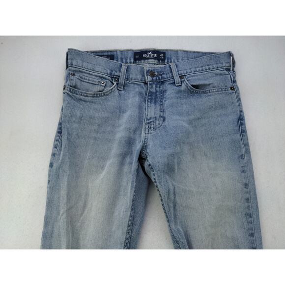 Mens Hollister Skinny Epic Flex Jeans Size 29x30 Blue Denim Cotton Blend Logo - Picture 3 of 11